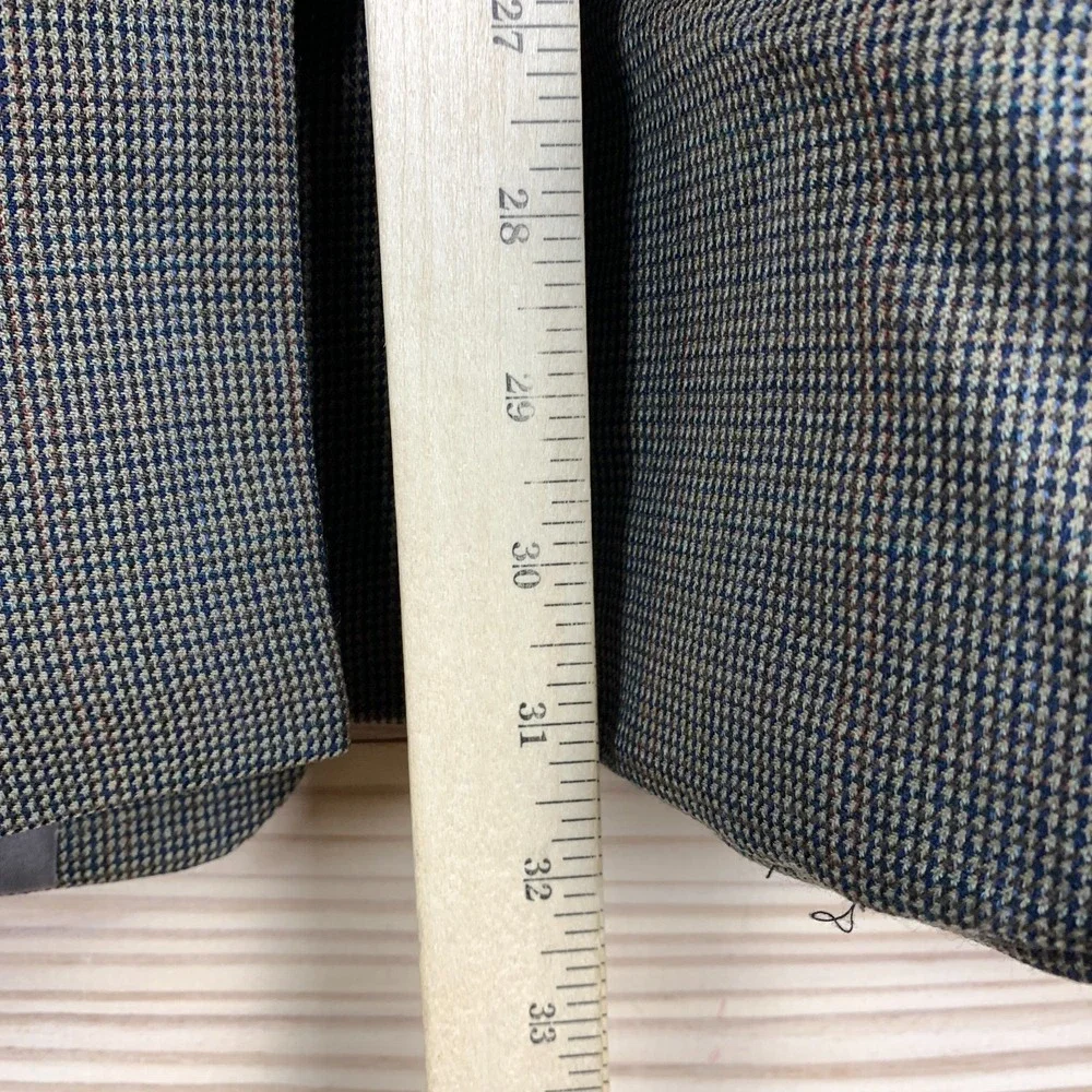 Lauren Ralph Lauren Wool Blazer‎ Sport Coat 44R Brown Mini Houndstooth Academia